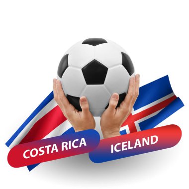Soccer football competition match, national teams costa rica vs iceland