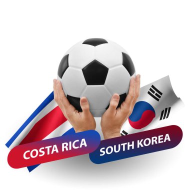 Soccer football competition match, national teams costa rica vs south korea