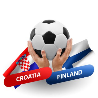 Soccer football competition match, national teams croatia vs finland