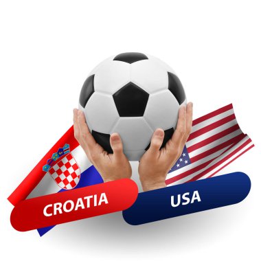 Soccer football competition match, national teams croatia vs usa