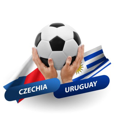 Soccer football competition match, national teams czechia vs uruguay