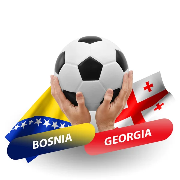 Football Match Compétition Football Équipes Nationales Bosnia Géorgie — Photo
