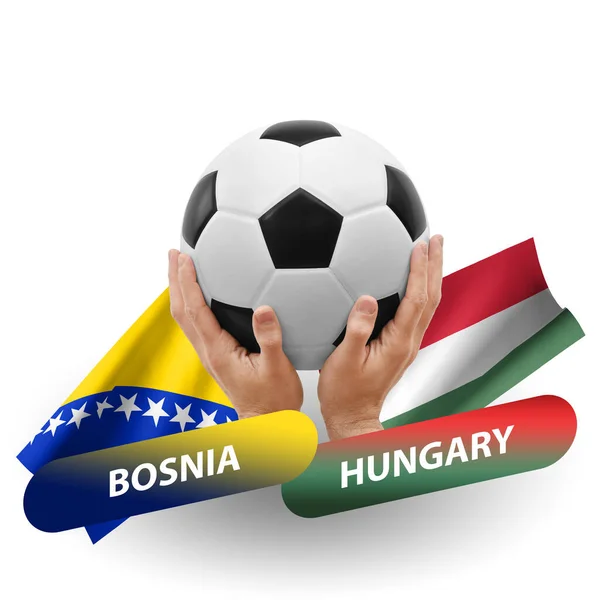 Football Match Compétition Football Les Équipes Nationales Bosnia Hongrois — Photo