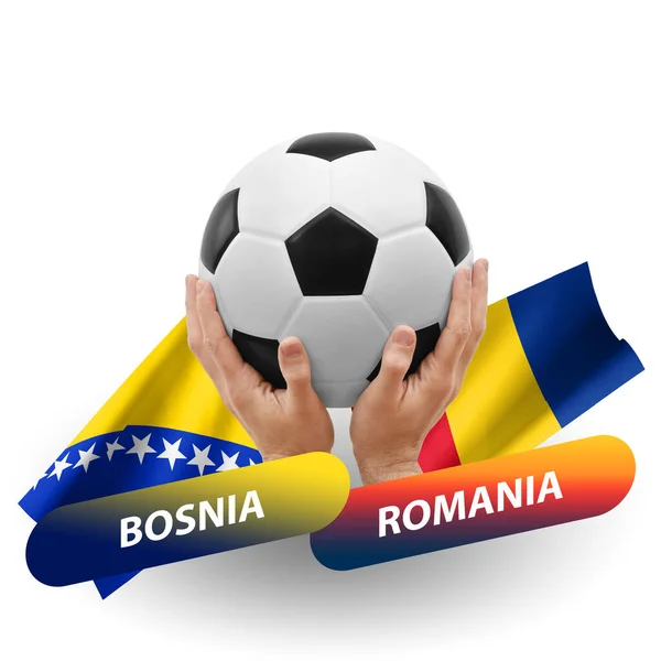 Soccer Football Competition Match National Teams Bosnia Romania — Photo