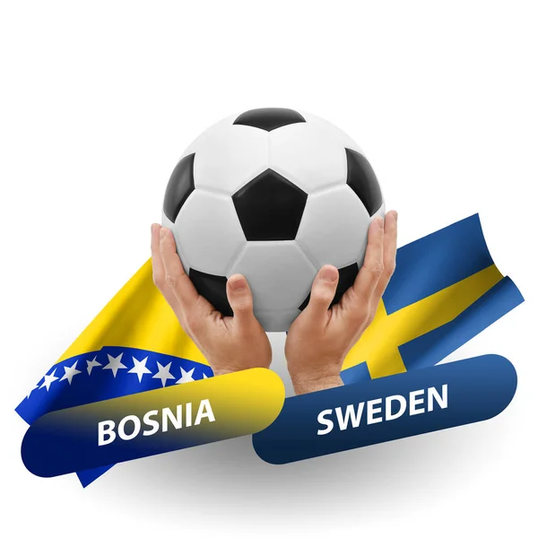 Soccer Football Competition Match National Teams Bosnia Sweden — Photo