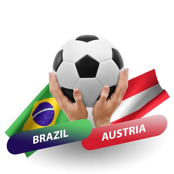 Football Match Compétition Football Équipes Nationales Brésilien Austria — Photo