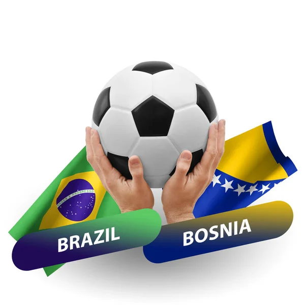 Soccer Football Competition Match National Teams Brazil Bosnia — Stock Photo, Image