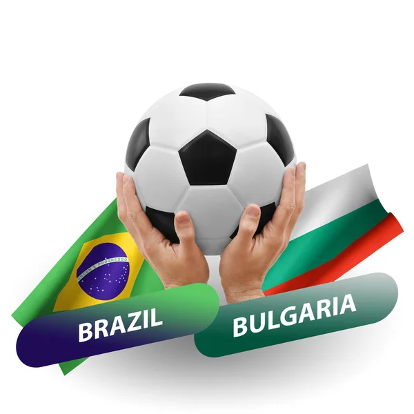 Soccer Football Competition Match National Teams Brazil Bulgaria — Stockfoto