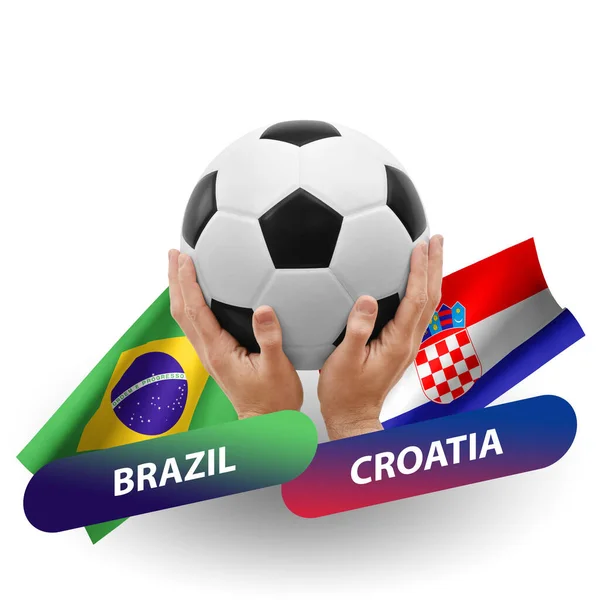 Soccer Football Competition Match National Teams Brazil Croatia — Fotografia de Stock