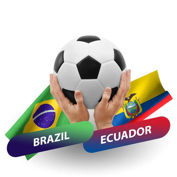 Soccer Football Competition Match National Teams Brazil Ecuador — Φωτογραφία Αρχείου