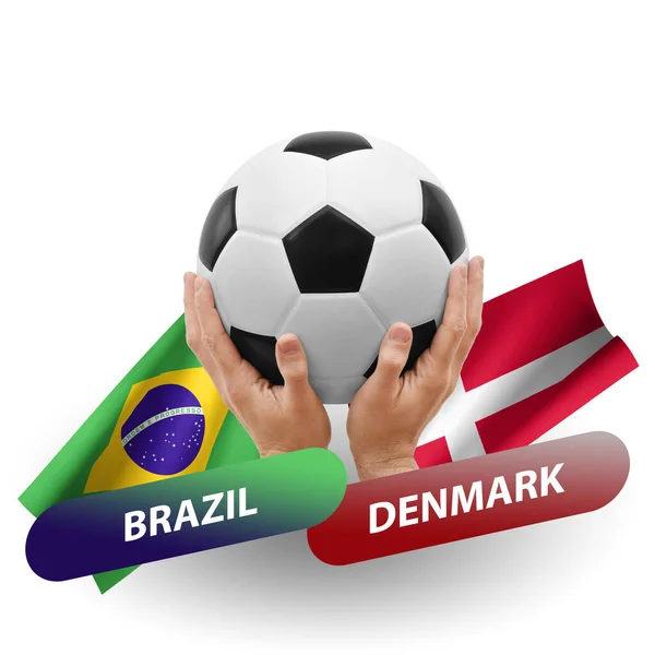 Soccer Football Competition Match National Teams Brazil Denmark — Photo