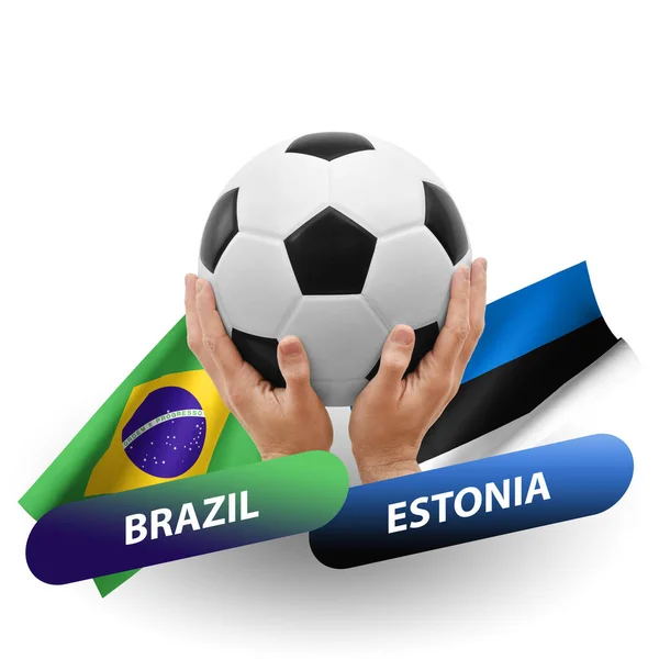 Soccer Football Competition Match National Teams Brazil Estonia — Zdjęcie stockowe