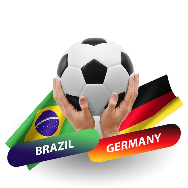 Soccer Football Competition Match National Teams Brazil Germany — Stock fotografie