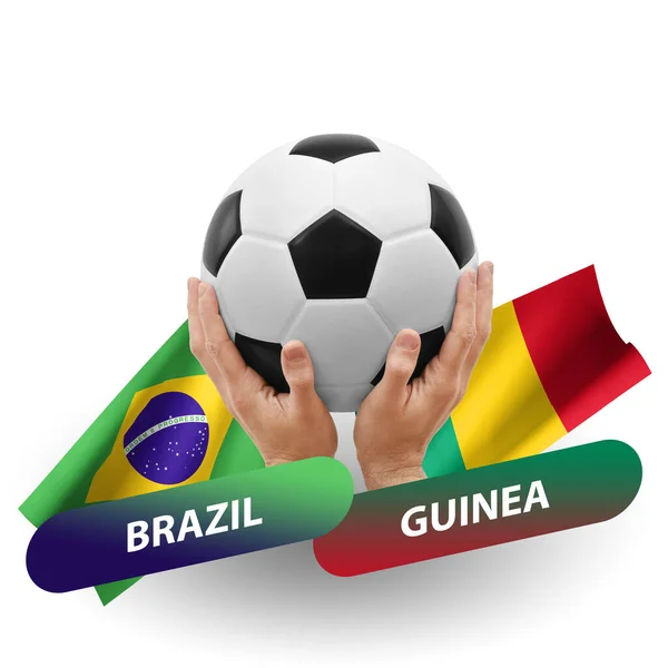 Fútbol Partido Competición Fútbol Equipos Nacionales Brasil Guinea — Foto de Stock