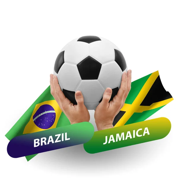 Soccer Football Competition Match National Teams Brazil Jamaica — Foto Stock