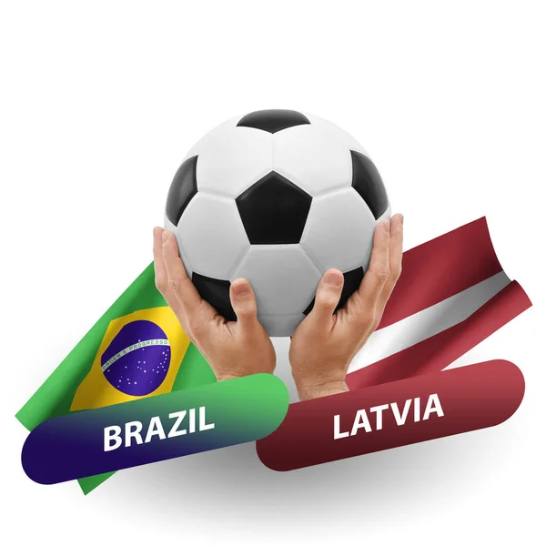 Soccer Football Competition Match National Teams Brazil Latvia — Fotografia de Stock