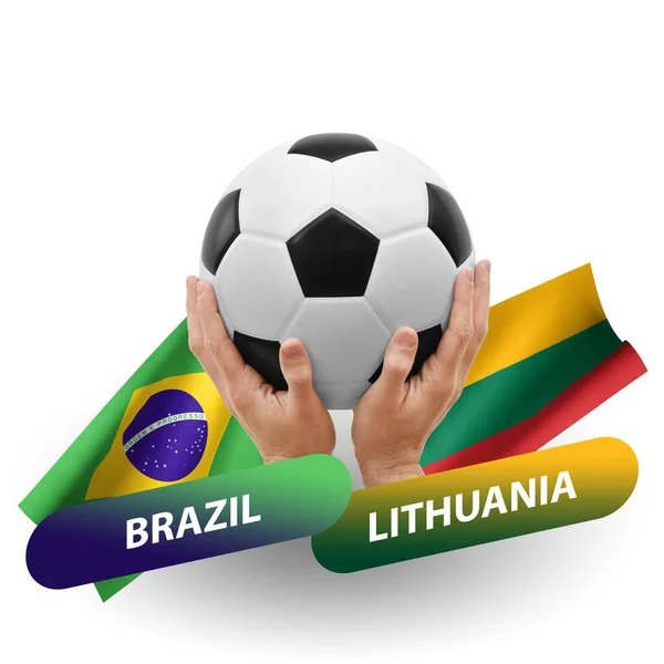 Soccer Football Competition Match National Teams Brazil Lithuania — Stockfoto