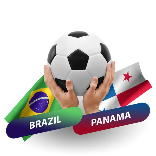 Soccer Football Competition Match National Teams Brazil Panama — Stockfoto