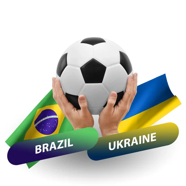 Soccer Football Competition Match National Teams Brazil Ukraine — Stockfoto