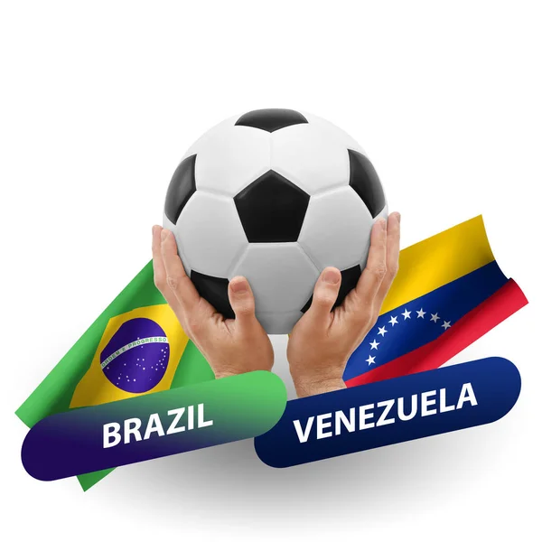 Soccer Football Competition Match National Teams Brazil Venezuela — Foto Stock