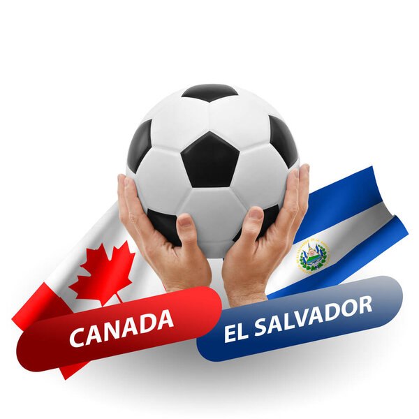 Soccer football competition match, national teams canada vs el salvador
