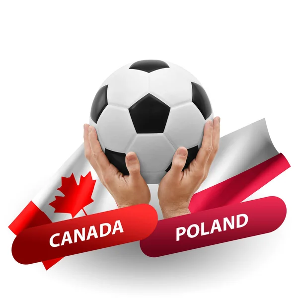 Soccer Football Competition Match National Teams Canada Poland — Stockfoto