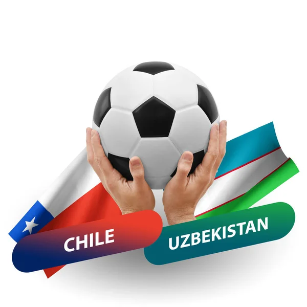 Soccer Football Competition Match National Teams Chile Uzbekistan — Zdjęcie stockowe