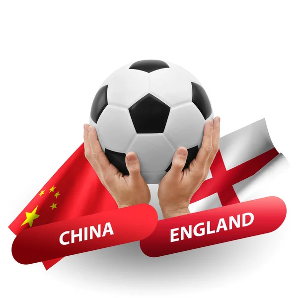 Soccer Football Competition Match National Teams China England — Stockfoto