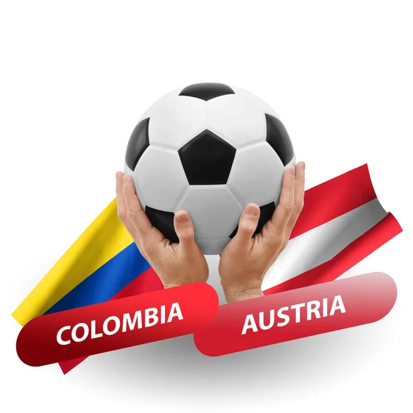 Soccer Football Competition Match National Teams Colombia Austria — стоковое фото