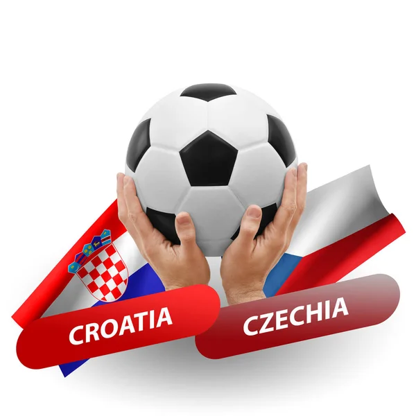 Football Match Compétition Football Équipes Nationales Croatia Czechia — Photo