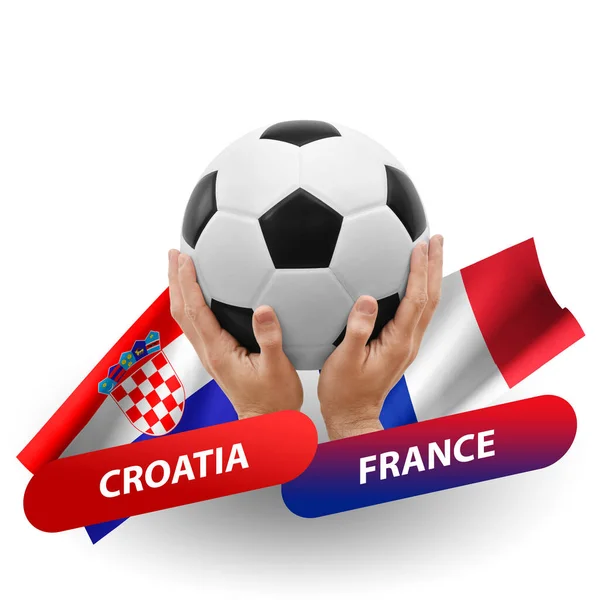 Soccer Football Competition Match National Teams Croatia France — Stockfoto