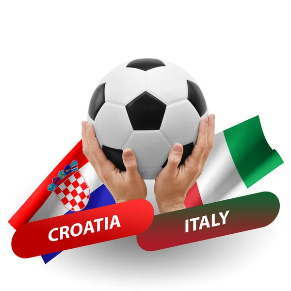 Soccer Football Competition Match National Teams Croatia Italy — стокове фото