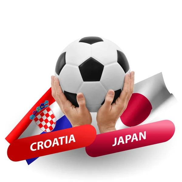 Soccer Football Competition Match National Teams Croatia Japan — Stockfoto