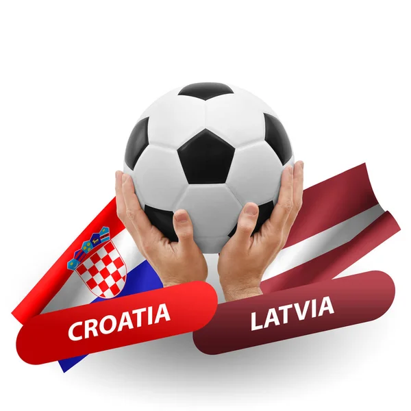 Soccer Football Competition Match National Teams Croatia Latvia — Stockfoto