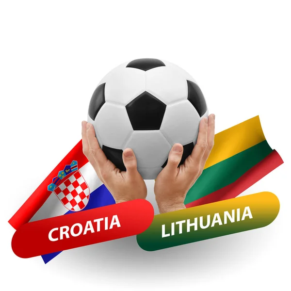 Soccer Football Competition Match National Teams Croatia Lithuania — Photo