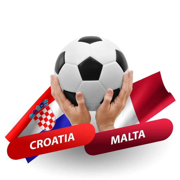 Football Match Compétition Football Équipes Nationales Croatia Malta — Photo
