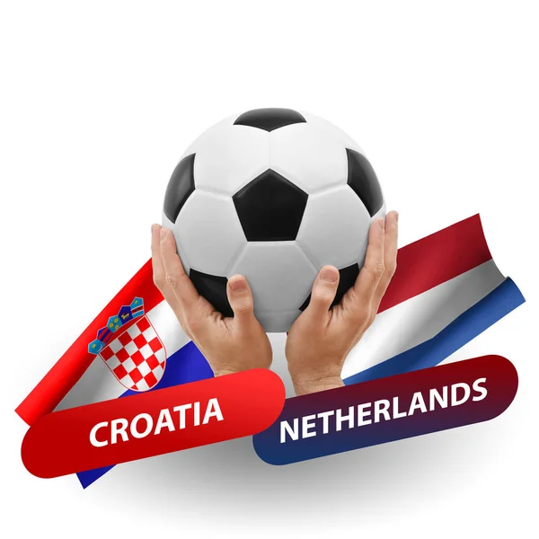 Soccer Football Competition Match National Teams Croatia Netherlands — Stockfoto