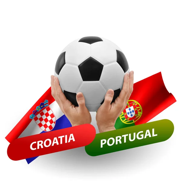 Soccer Football Competition Match National Teams Croatia Portugal — Fotografia de Stock