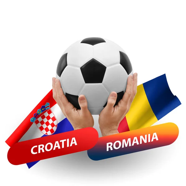 Football Match Compétition Football Équipes Nationales Croates Roumanie — Photo