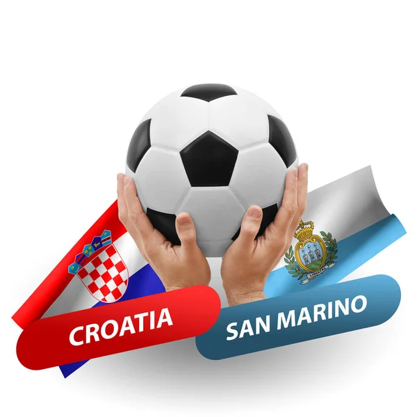 Soccer Football Competition Match National Teams Croatia San Marino — стокове фото