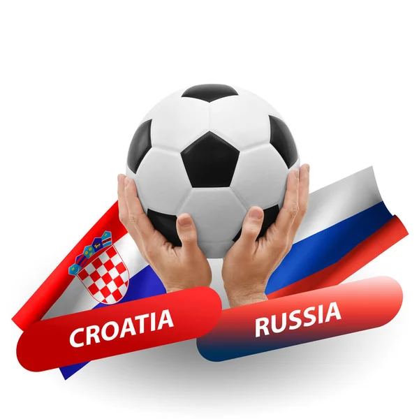 Soccer Football Competition Match National Teams Croatia Russia — Stock Photo, Image