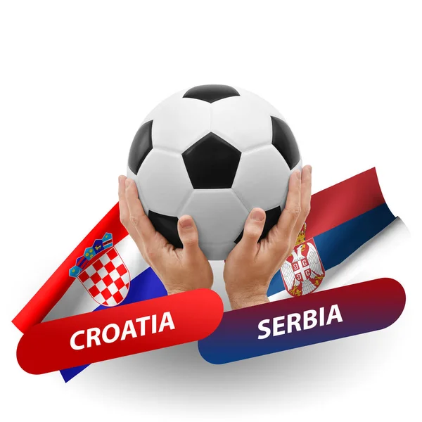 Soccer Football Competition Match National Teams Croatia Serbia — Stockfoto