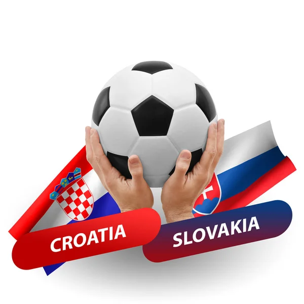 Soccer Football Competition Match National Teams Croatia Slovakia — Photo