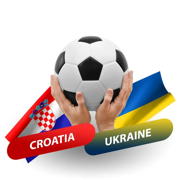 Soccer Football Competition Match National Teams Croatia Ukraine — Photo