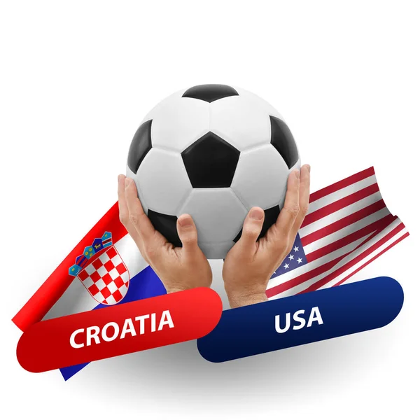 Soccer Football Competition Match National Teams Croatia Usa — Stockfoto