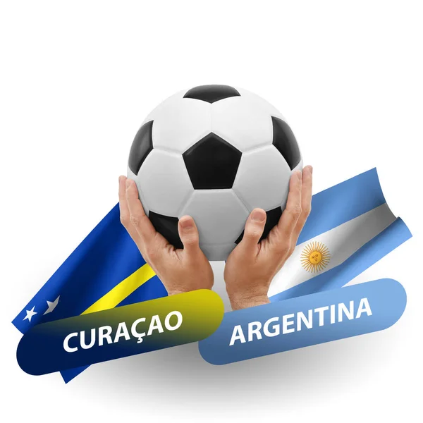 Soccer Football Competition Match National Teams Curacao Argentina — Stock Fotó