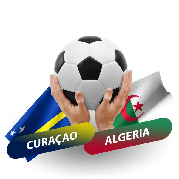 Soccer Football Competition Match National Teams Curacao Algeria — Stock Photo, Image