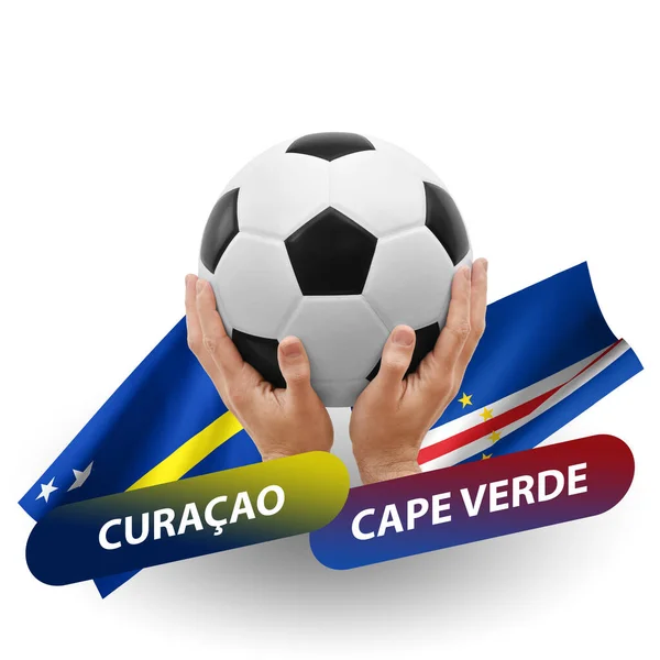 Soccer Football Competition Match National Teams Curacao Cape Verde — Stock Fotó