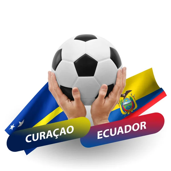 Soccer Football Competition Match National Teams Curacao Ecuador — Stock Fotó