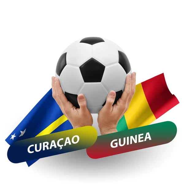 Soccer Football Competition Match National Teams Curacao Guinea — Stock Fotó
